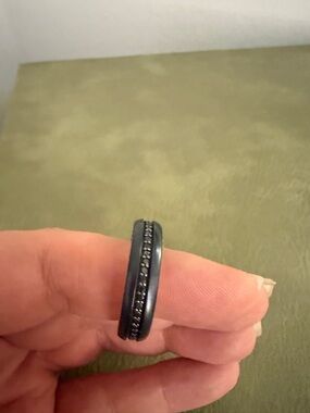 David Yurman Black and Silver Men's Ring